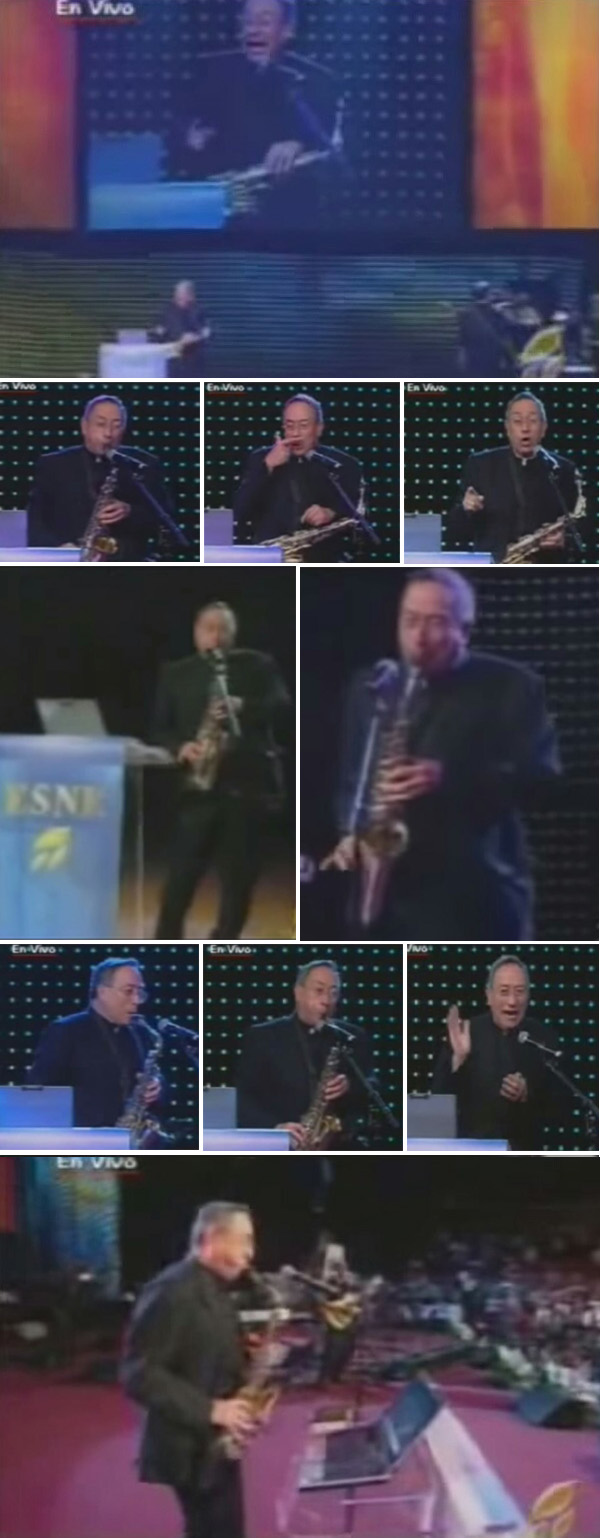 Card. Maradiaga Gives A Saxophone Show